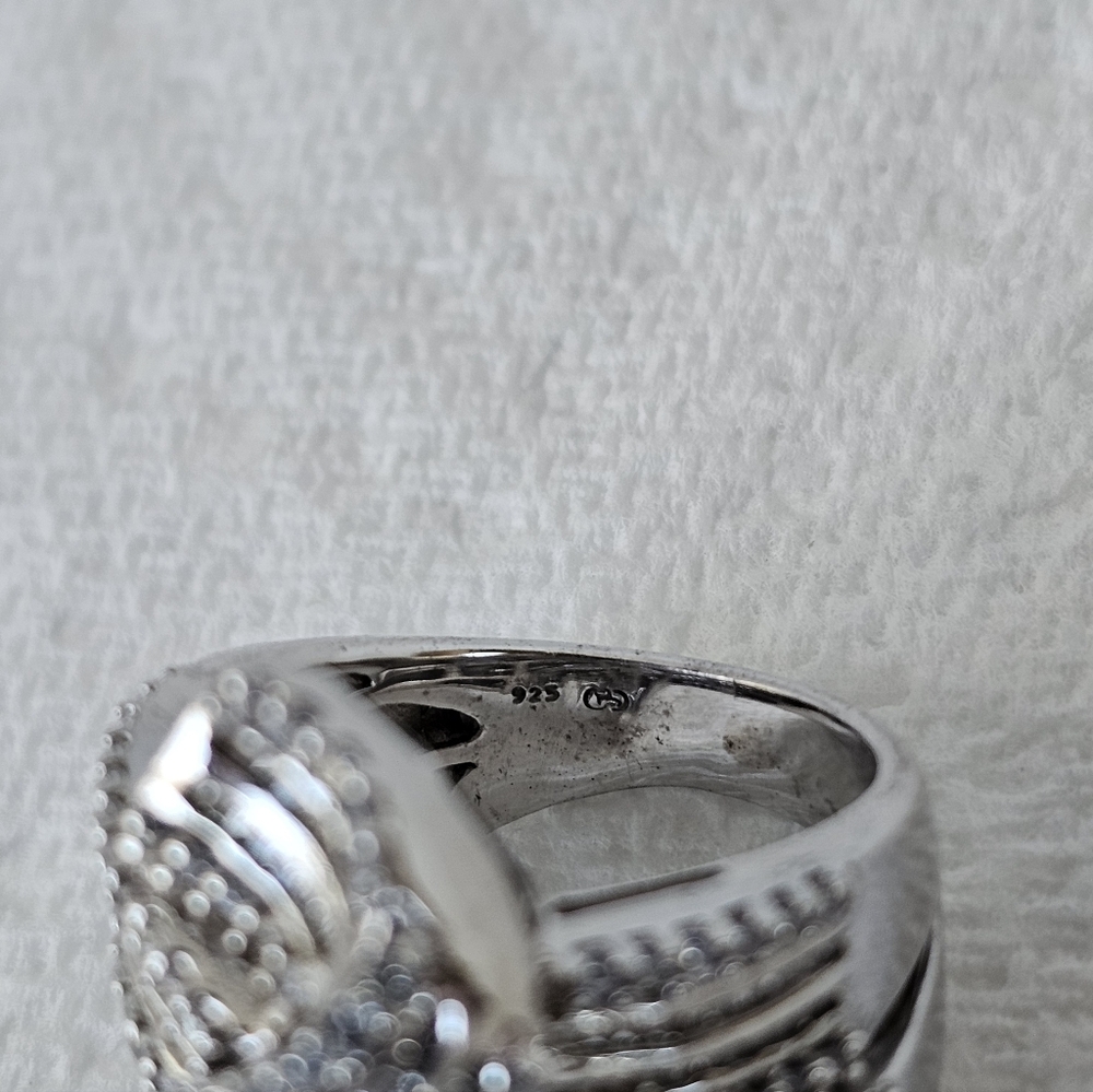 Genuine 2+ Carat Diamond Bow Knot Ring In Sterling Silver Size 7! - Picture 7 of 14